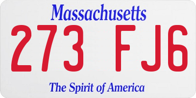 MA license plate 273FJ6