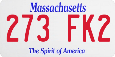 MA license plate 273FK2