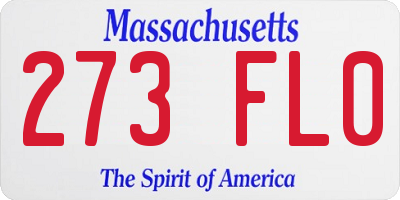 MA license plate 273FL0