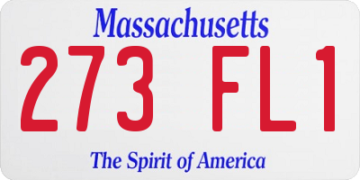 MA license plate 273FL1