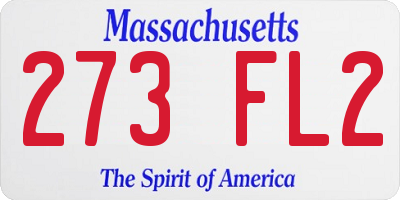 MA license plate 273FL2
