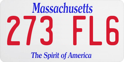 MA license plate 273FL6