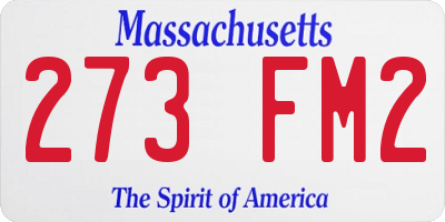 MA license plate 273FM2
