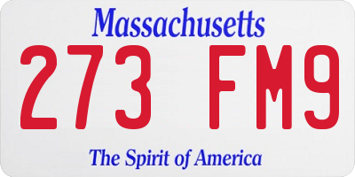 MA license plate 273FM9