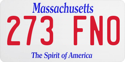 MA license plate 273FN0