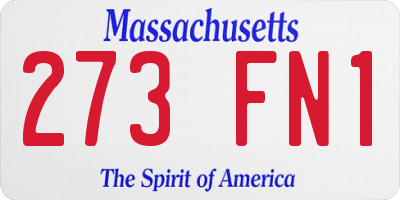 MA license plate 273FN1