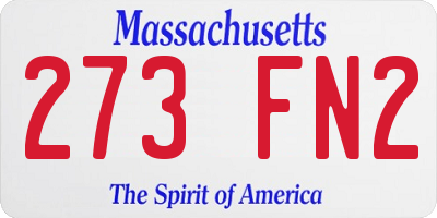 MA license plate 273FN2
