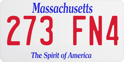 MA license plate 273FN4