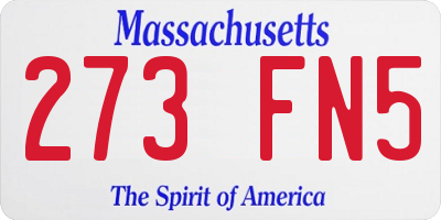 MA license plate 273FN5