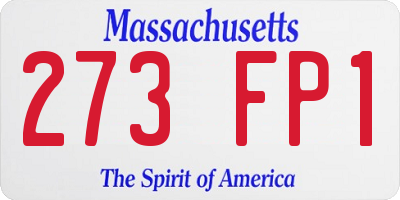 MA license plate 273FP1