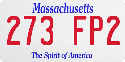 MA license plate 273FP2
