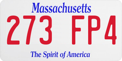 MA license plate 273FP4