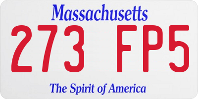 MA license plate 273FP5