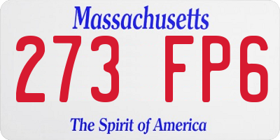 MA license plate 273FP6