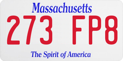 MA license plate 273FP8
