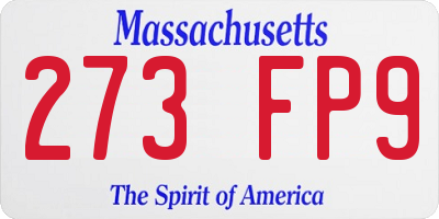 MA license plate 273FP9