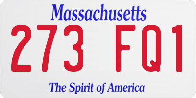 MA license plate 273FQ1