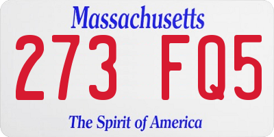 MA license plate 273FQ5
