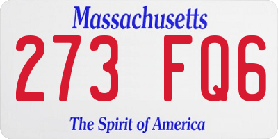 MA license plate 273FQ6