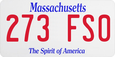 MA license plate 273FS0