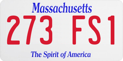 MA license plate 273FS1