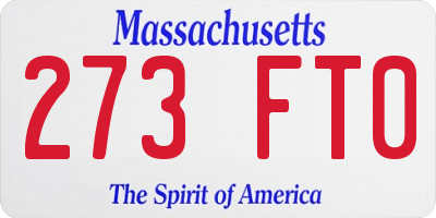 MA license plate 273FT0