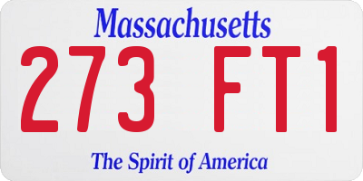 MA license plate 273FT1