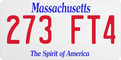 MA license plate 273FT4