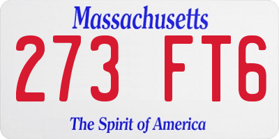 MA license plate 273FT6