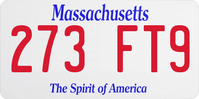 MA license plate 273FT9