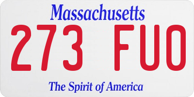 MA license plate 273FU0