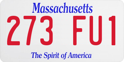MA license plate 273FU1