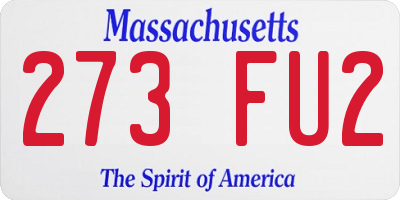 MA license plate 273FU2
