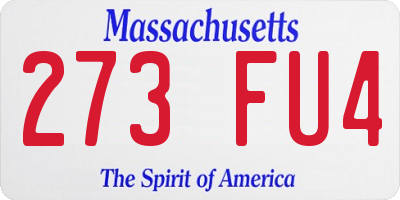 MA license plate 273FU4