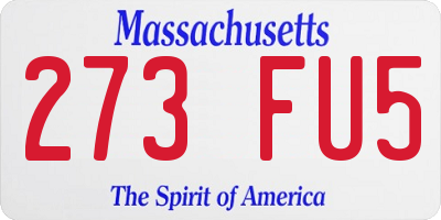MA license plate 273FU5