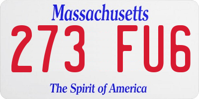 MA license plate 273FU6