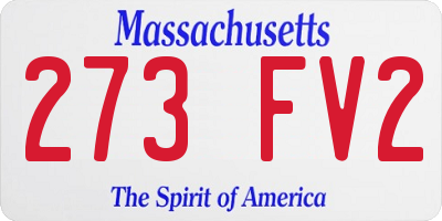 MA license plate 273FV2