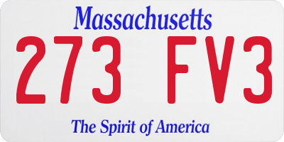 MA license plate 273FV3