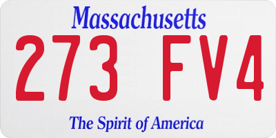 MA license plate 273FV4