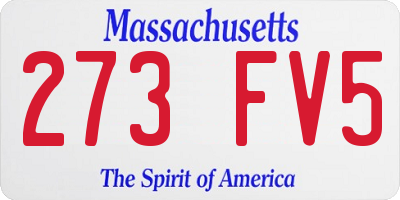 MA license plate 273FV5