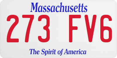 MA license plate 273FV6