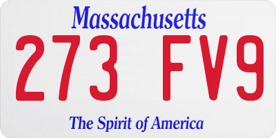 MA license plate 273FV9