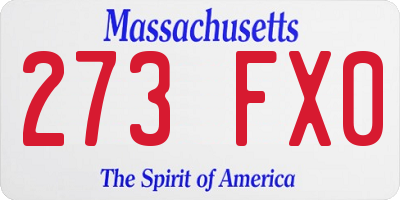 MA license plate 273FX0