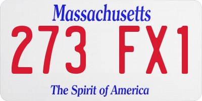 MA license plate 273FX1