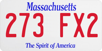 MA license plate 273FX2