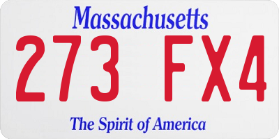 MA license plate 273FX4
