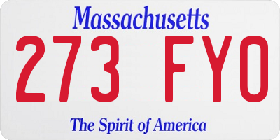 MA license plate 273FY0