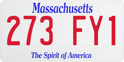 MA license plate 273FY1
