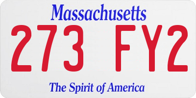 MA license plate 273FY2