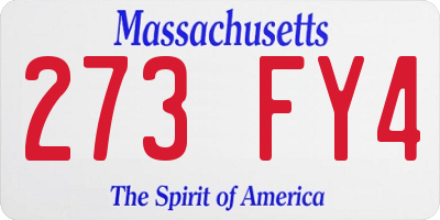 MA license plate 273FY4